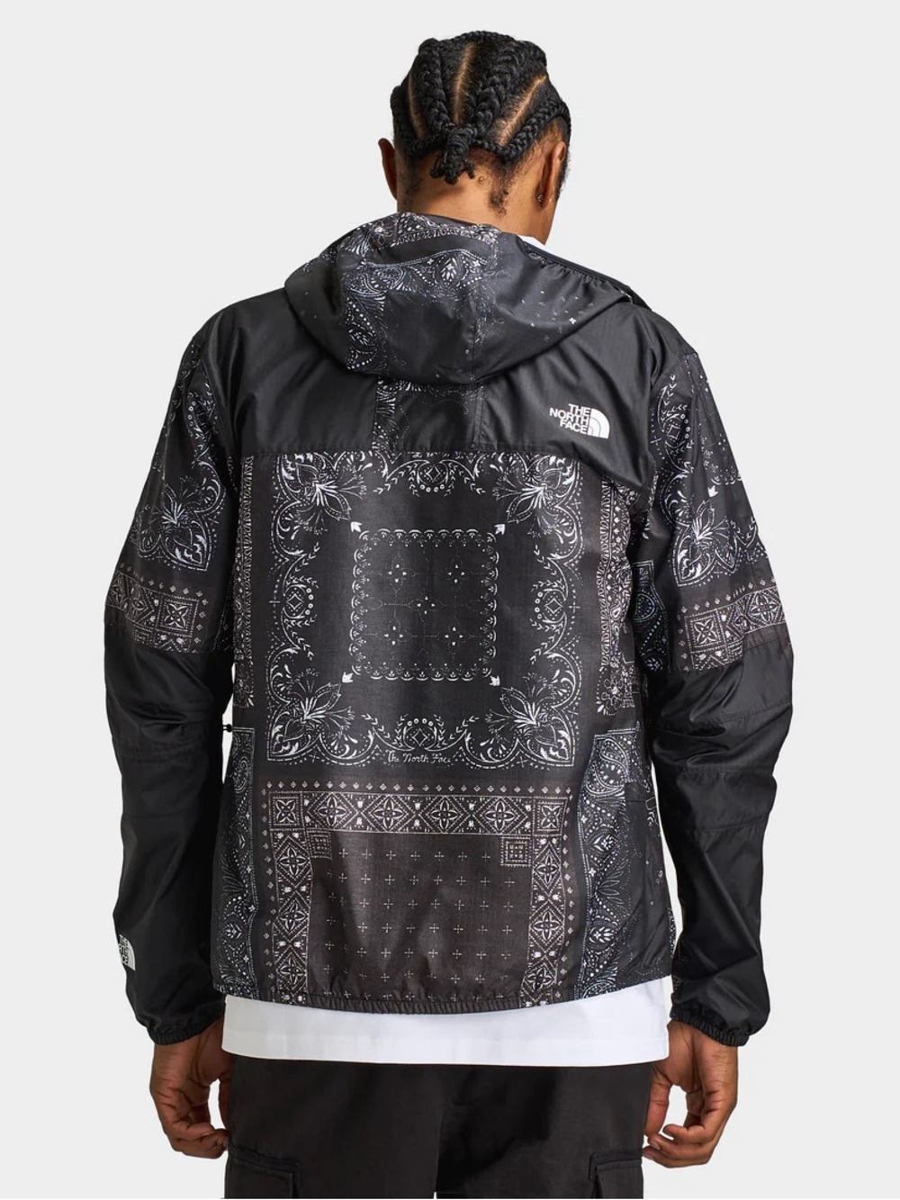The North Face Black Bandana-Print Hooded Mountain Jacket Size Large NWT